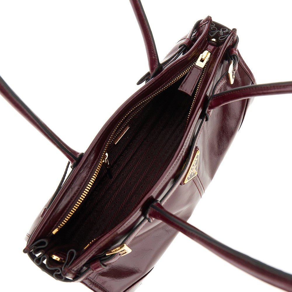 Borsa 'Prada Bonnie' media in pelle lucida