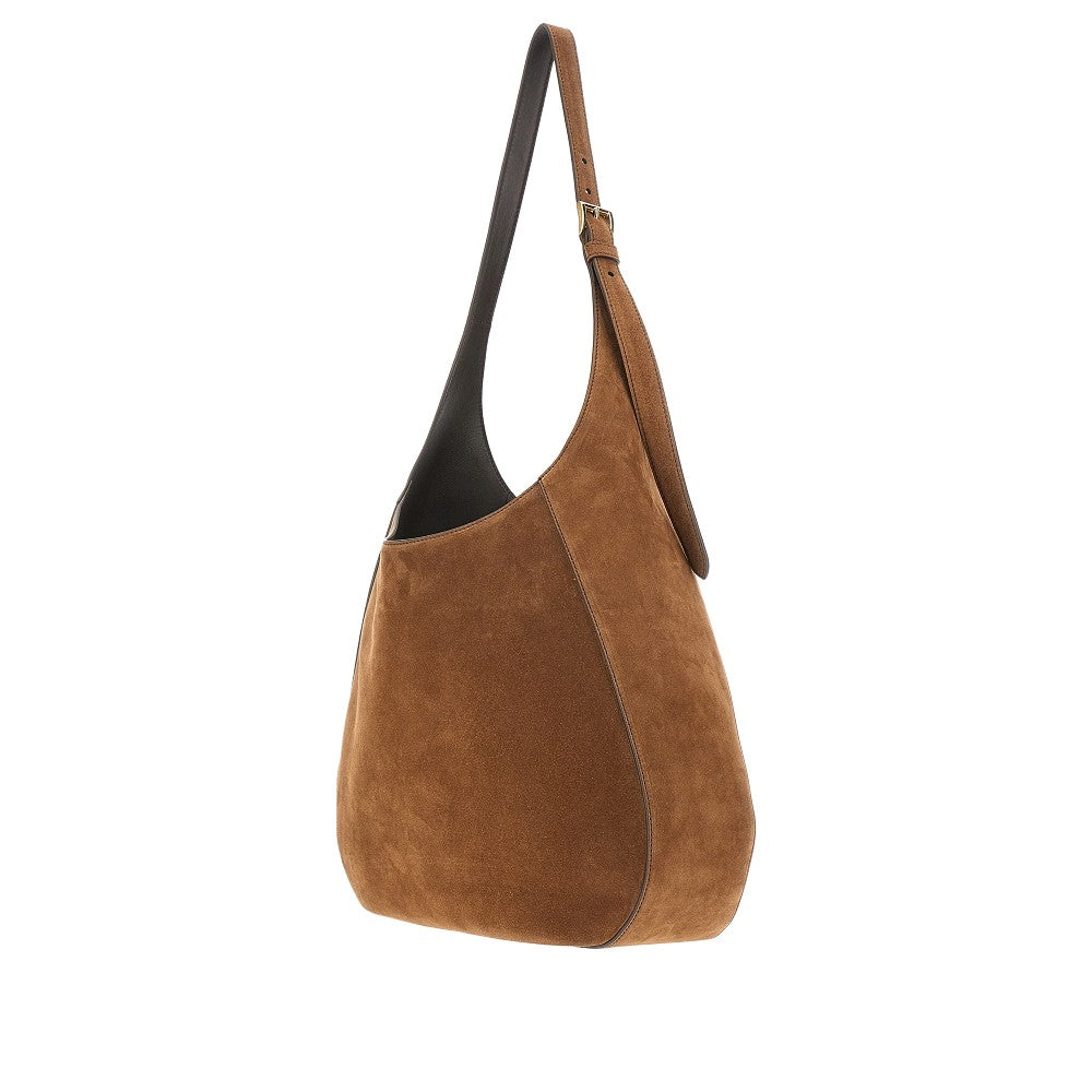 Borsa hobo large in pelle scamosciata
