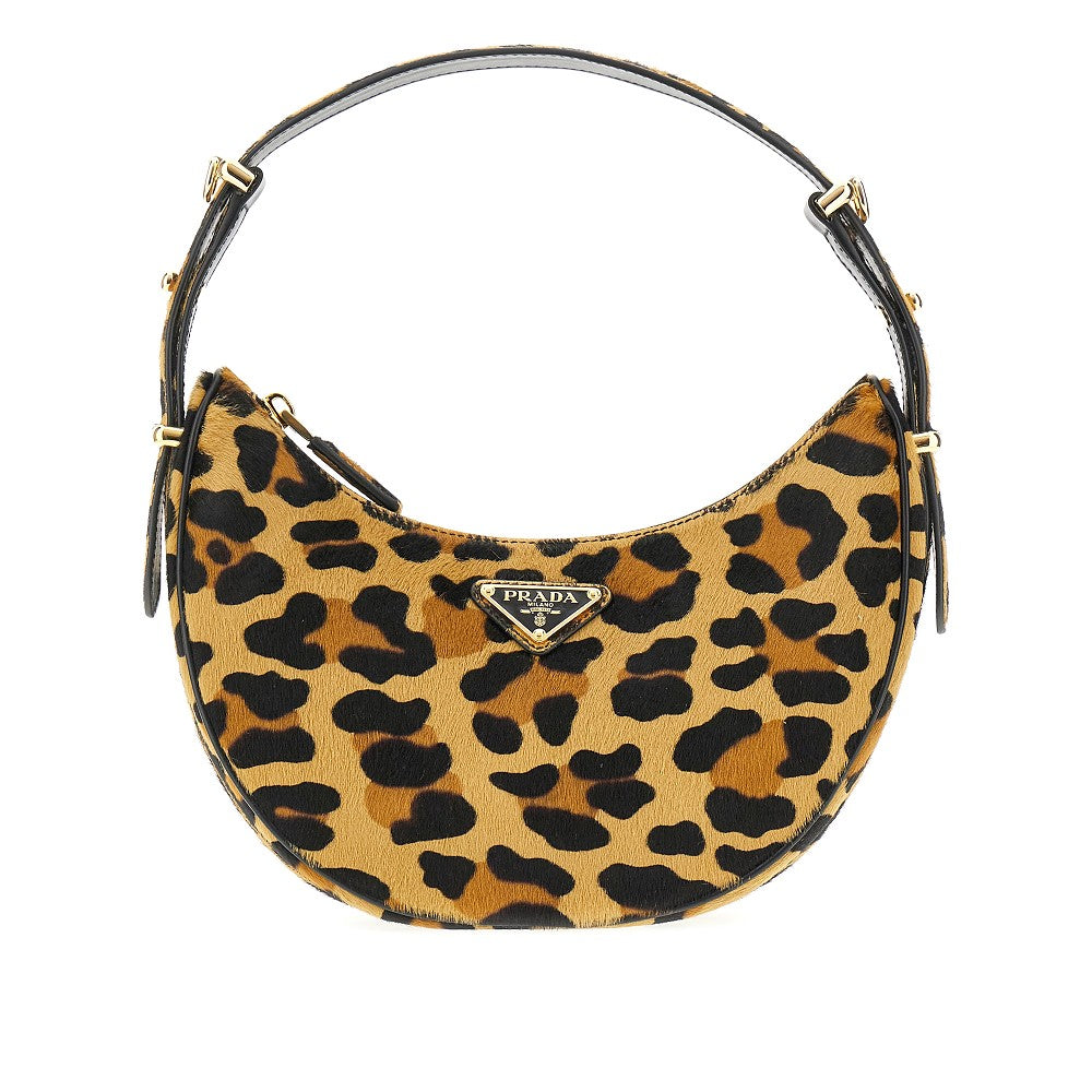 'Prada Arqué' calfhair shoulder bag