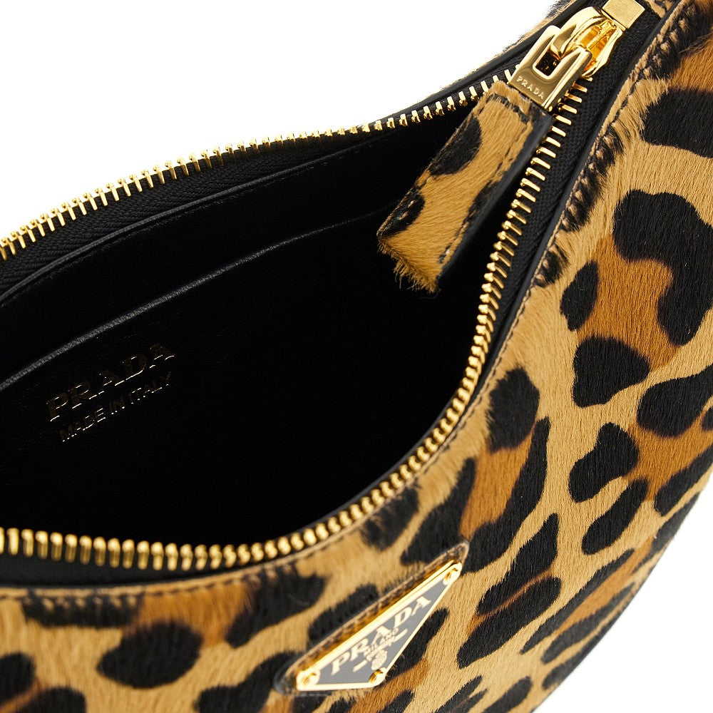 'Prada Arqué' calfhair shoulder bag