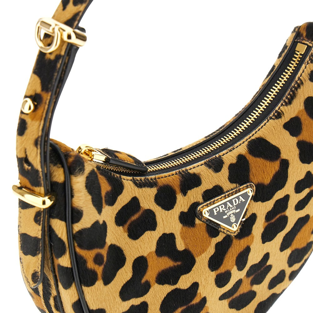 'Prada Arqué' calfhair shoulder bag
