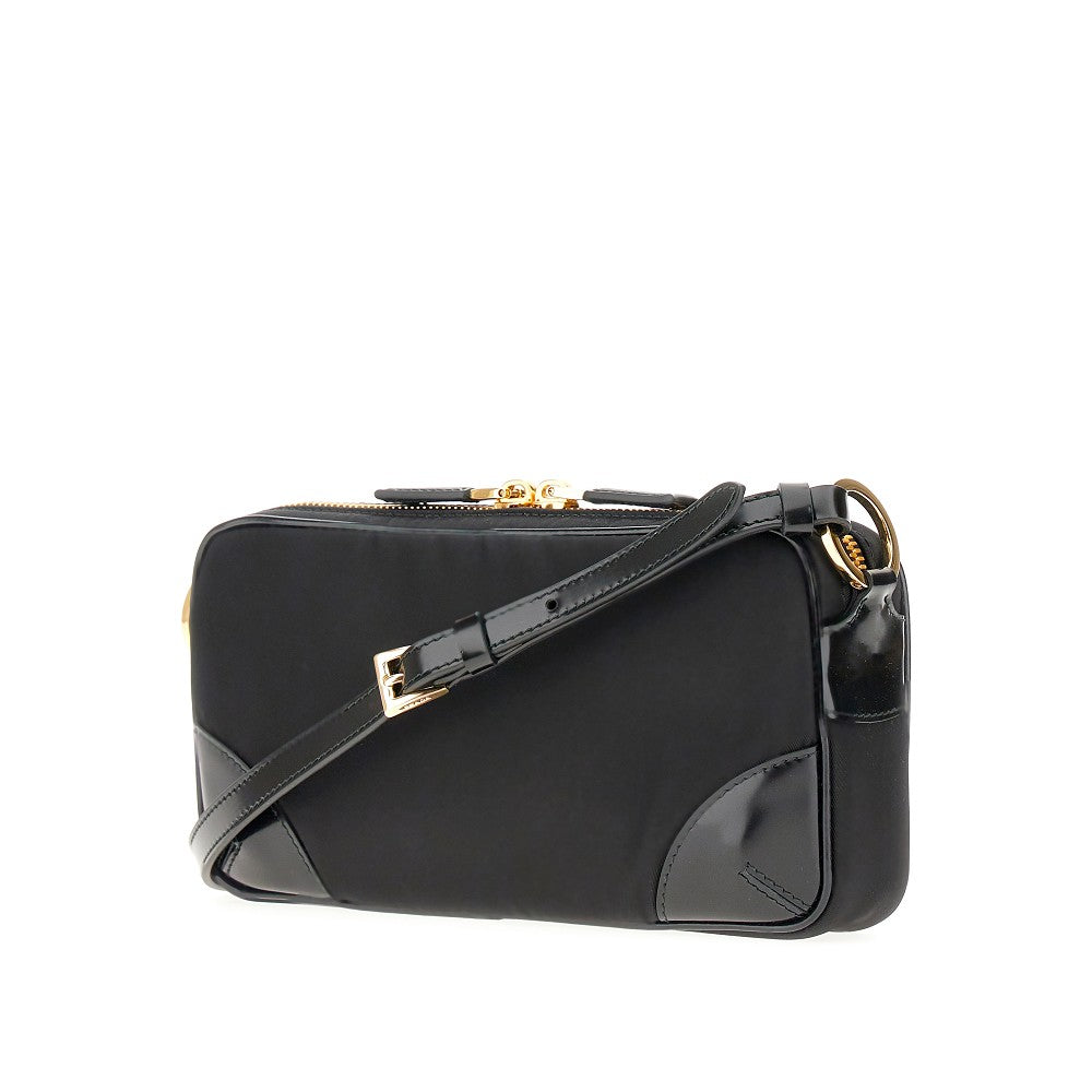 Re-Nylon and spazzolato leather shoulder bag