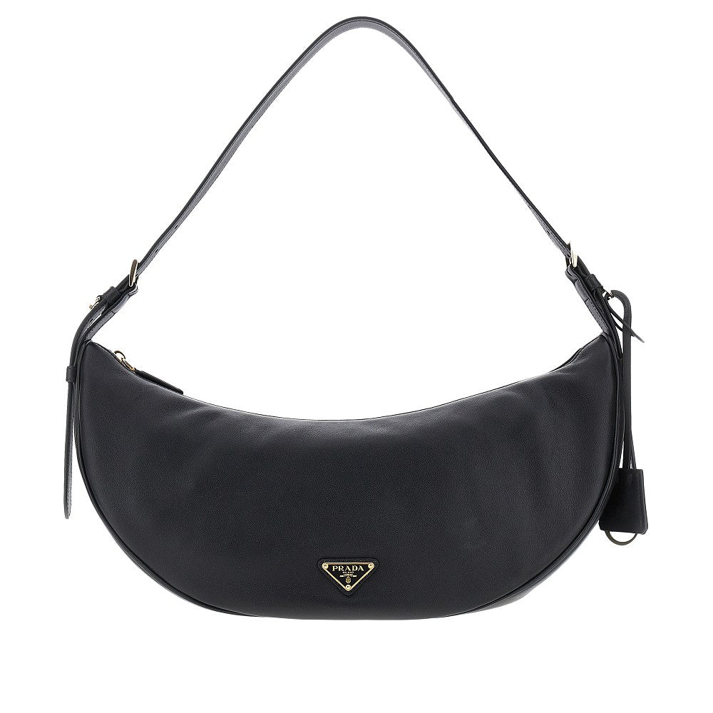 Leather large Prada Demi-lune bag