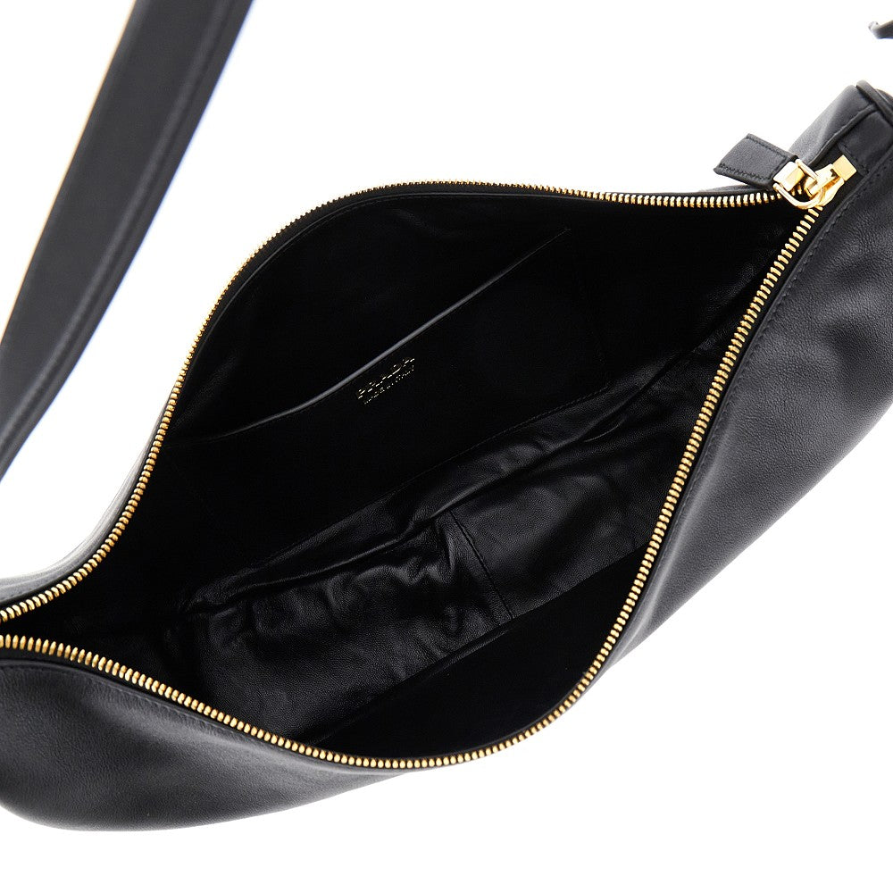 Leather large Prada Demi-lune bag