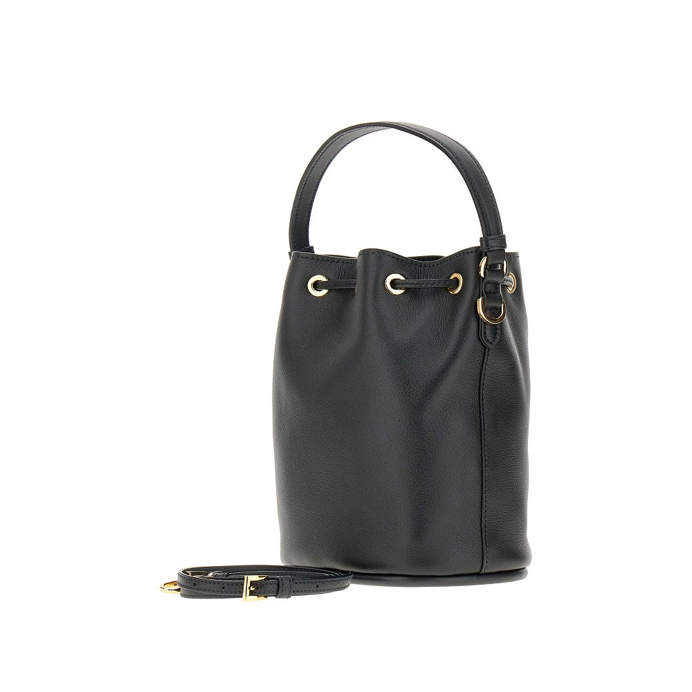 Mini borsa a secchiello in pelle