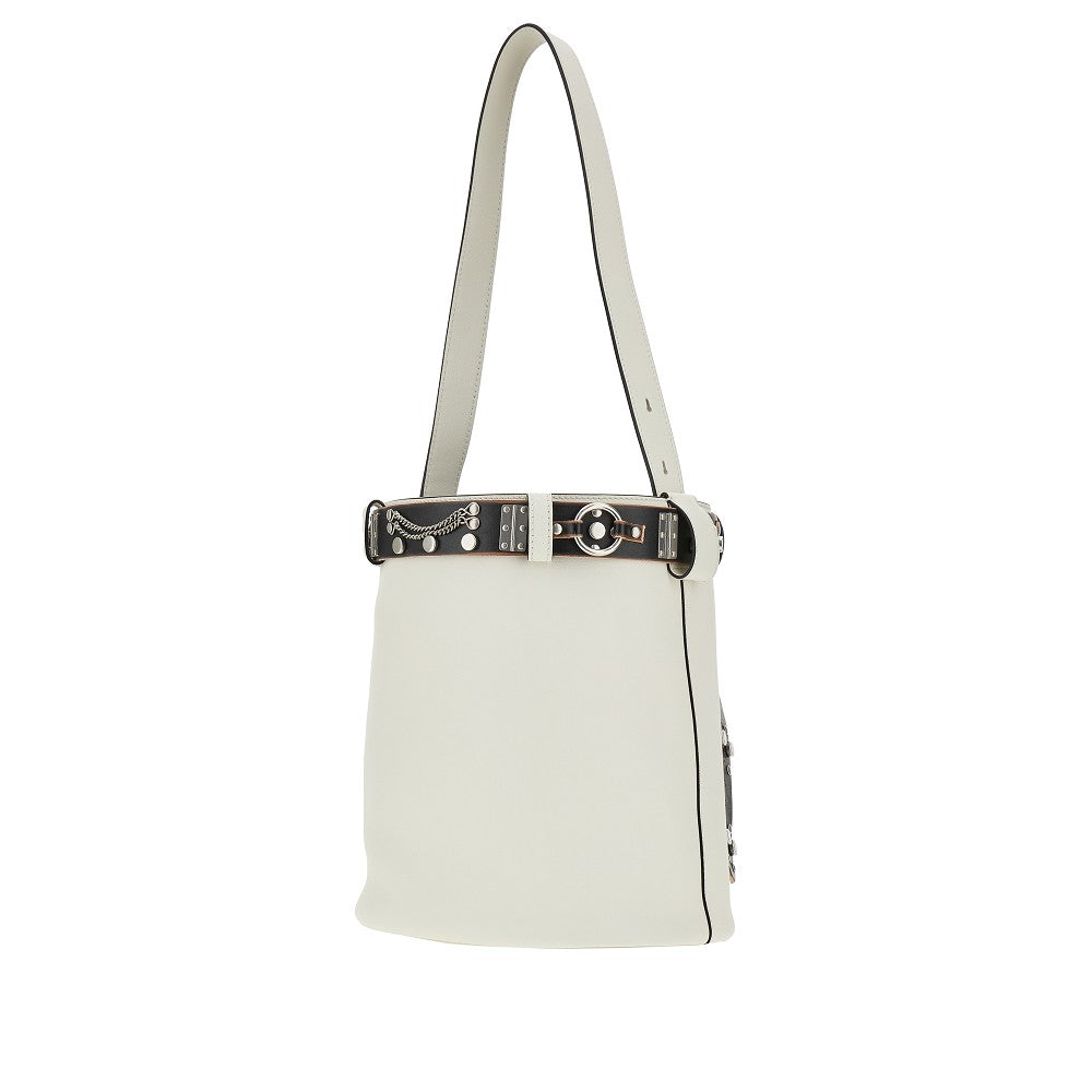 Borsa a secchiello 'Prada Buckle' in pelle