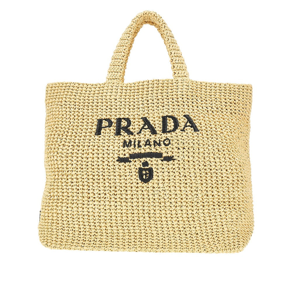 Woven raffia tote bag
