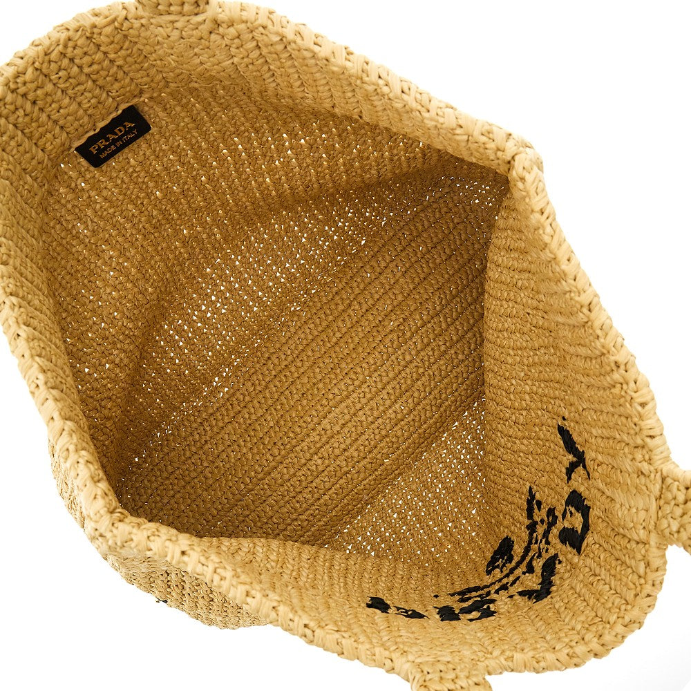 Woven raffia tote bag