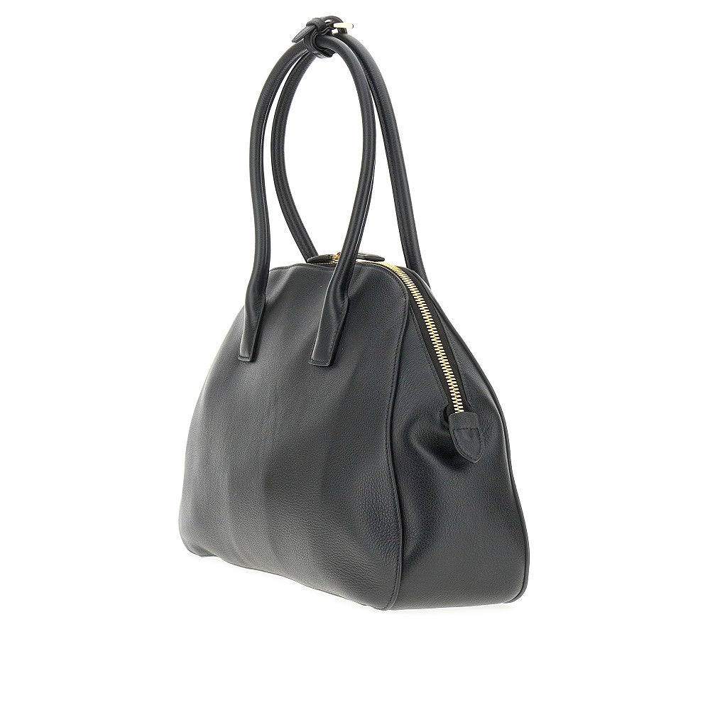 Leather medium shopping bag