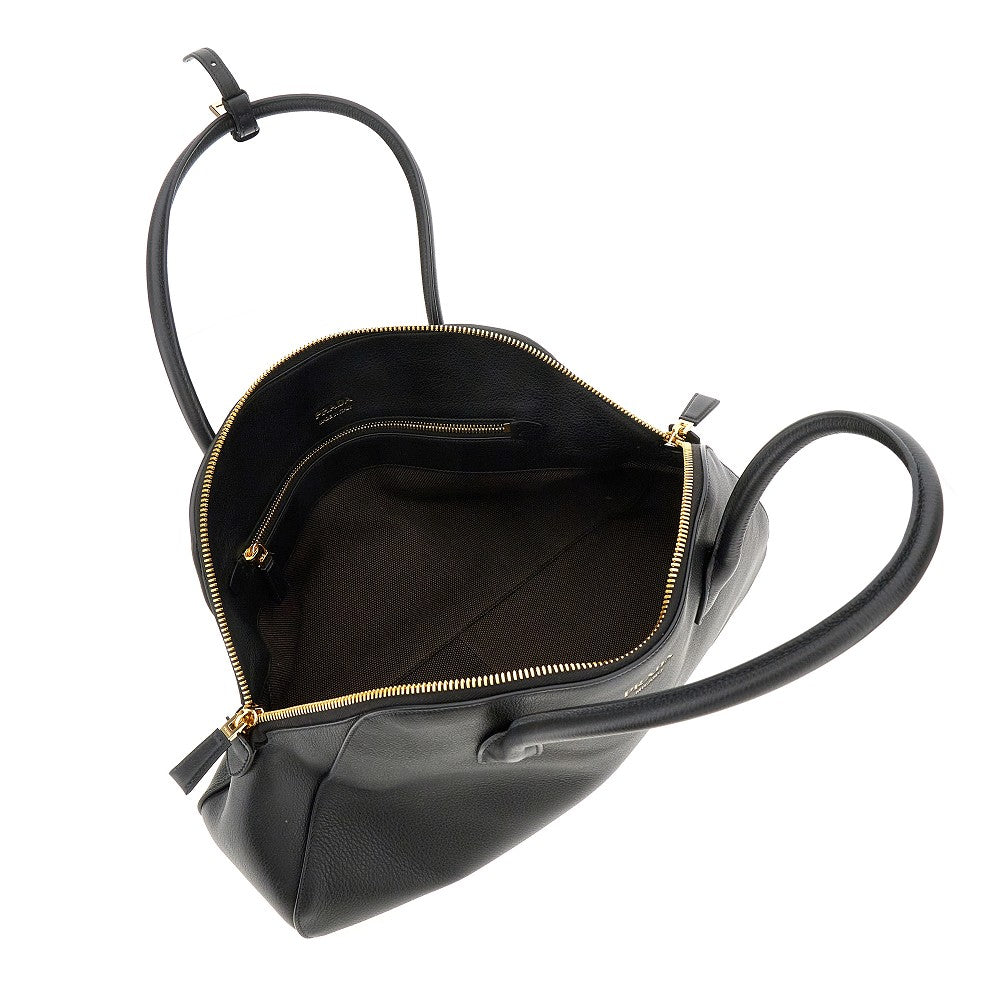 Leather medium shopping bag