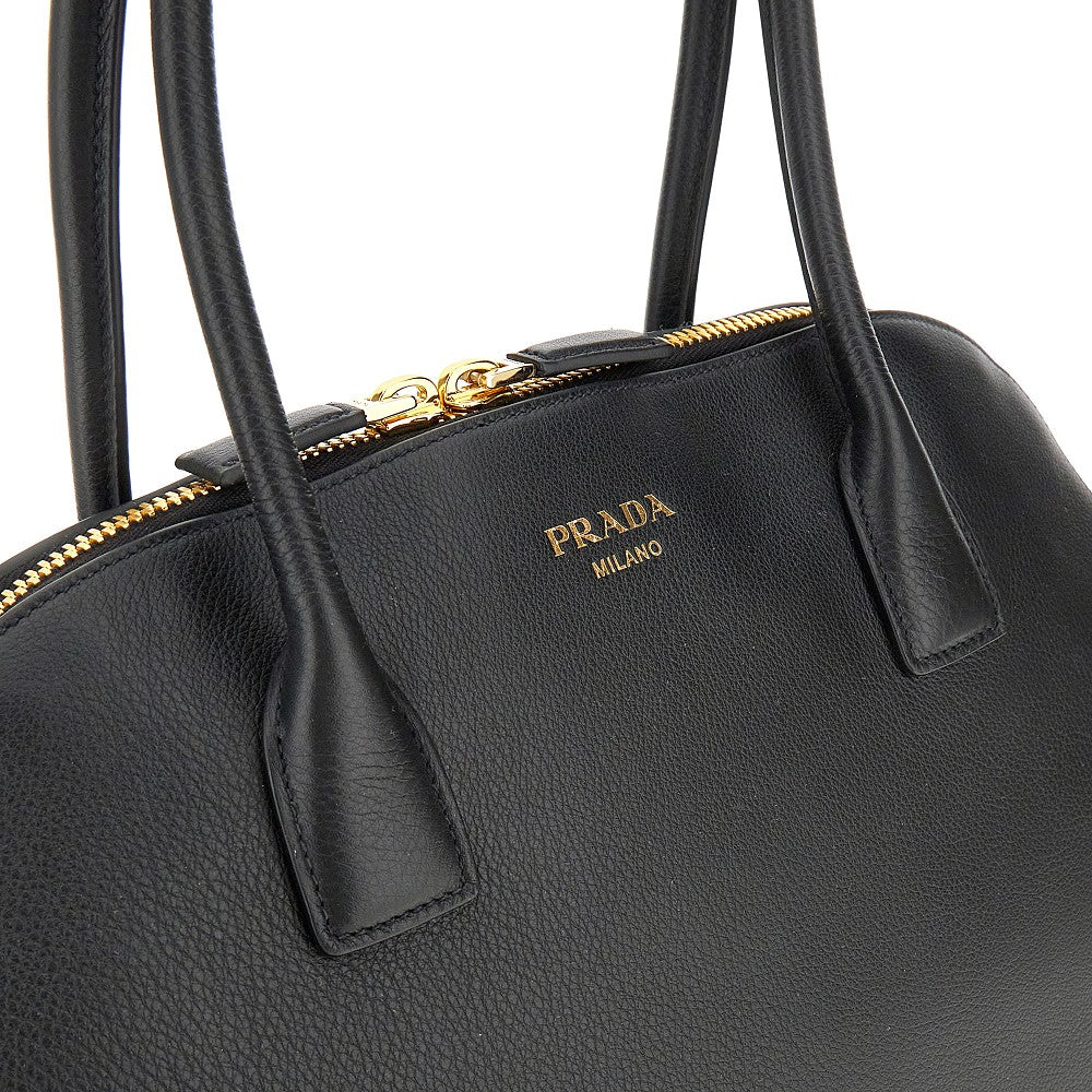 Leather medium shopping bag