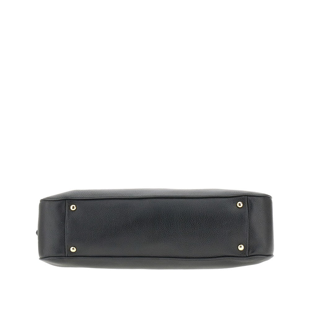 Leather medium shopping bag