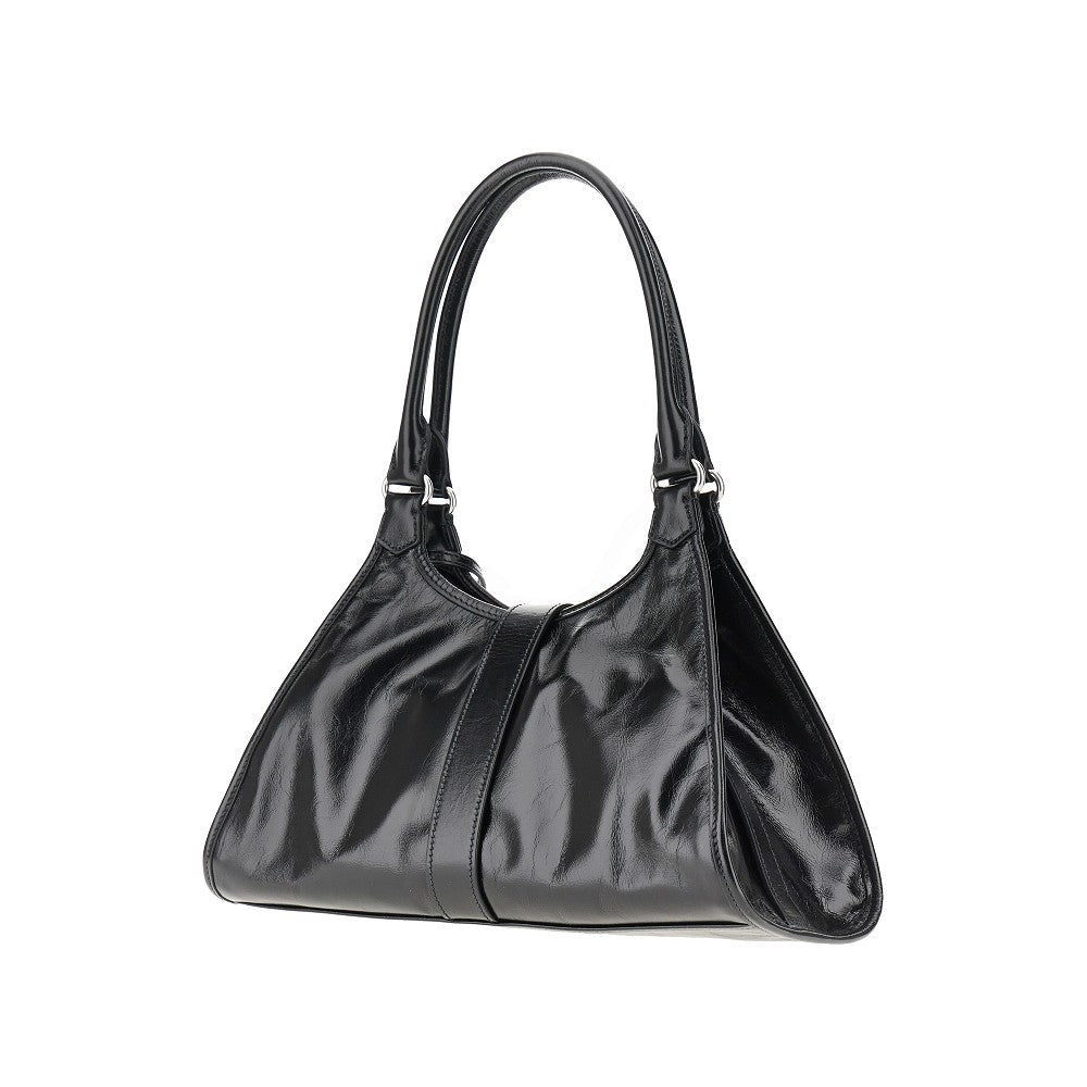 Borsa a spalla in pelle con fibbia