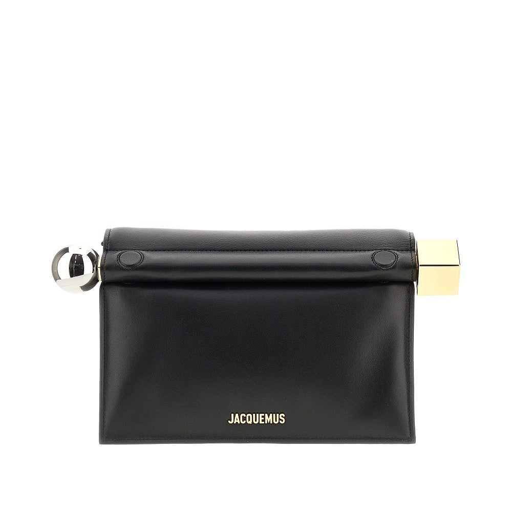 Nappa leather 'Rond Carré' clutch