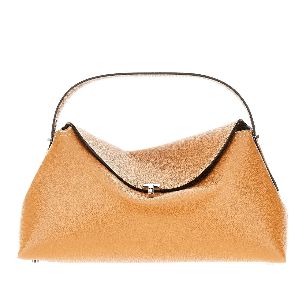 'T-Lock' grained leather top-handle bag