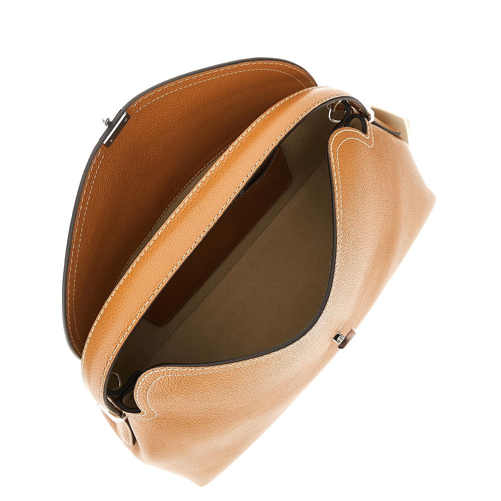 'T-Lock' grained leather top-handle bag
