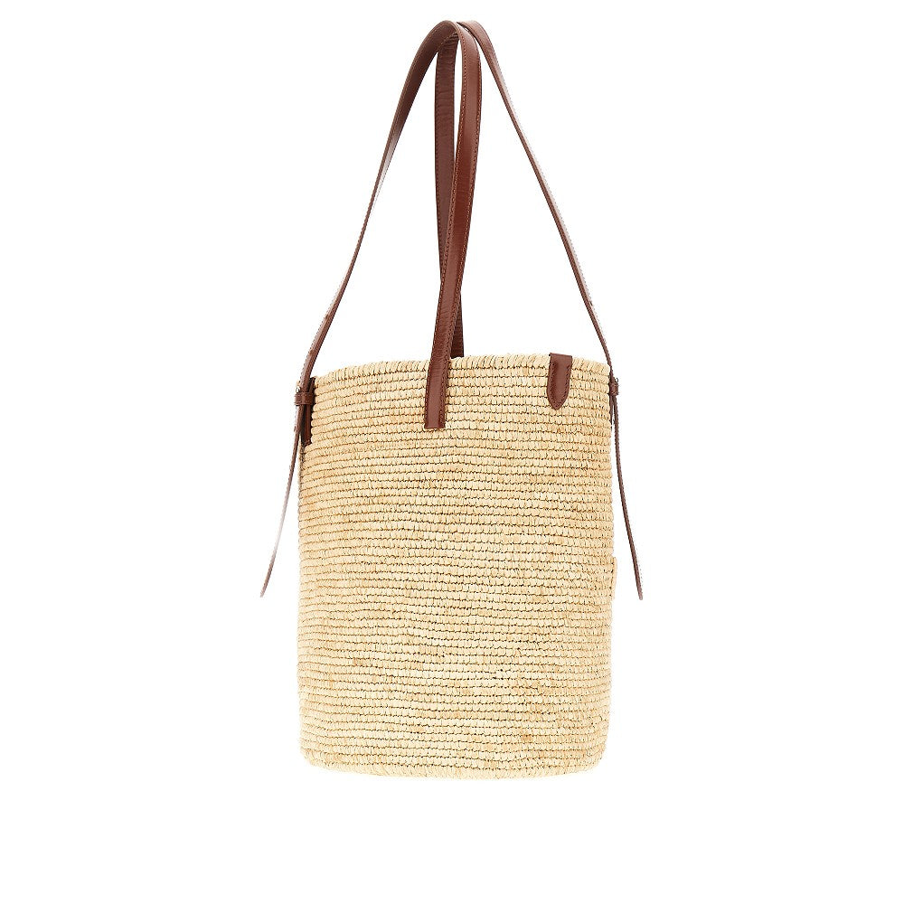 Tote bag in rafia con logo