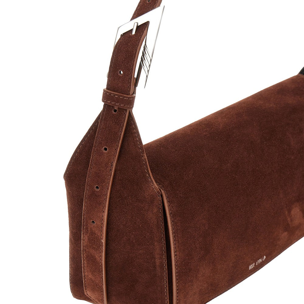 Borsa a spalla '7/7' in pelle scamosciata