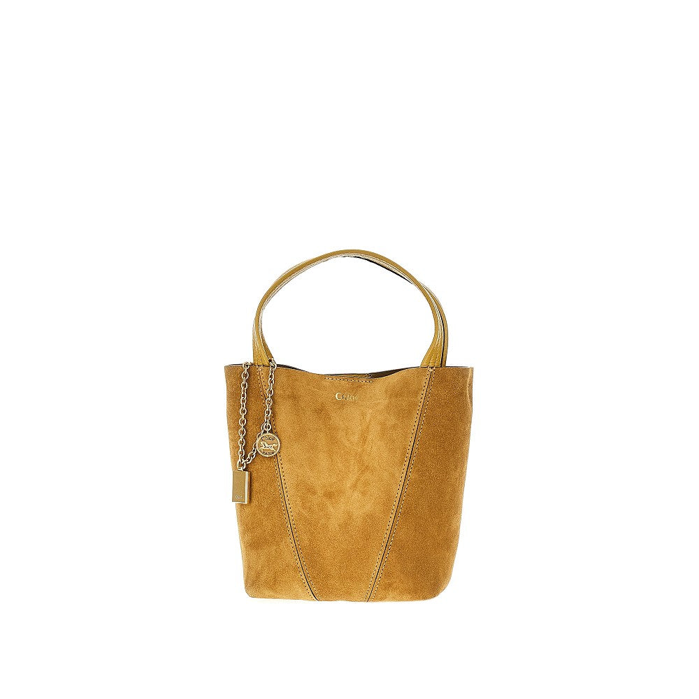 Suede leather small 'Chloé Spin' tote bag