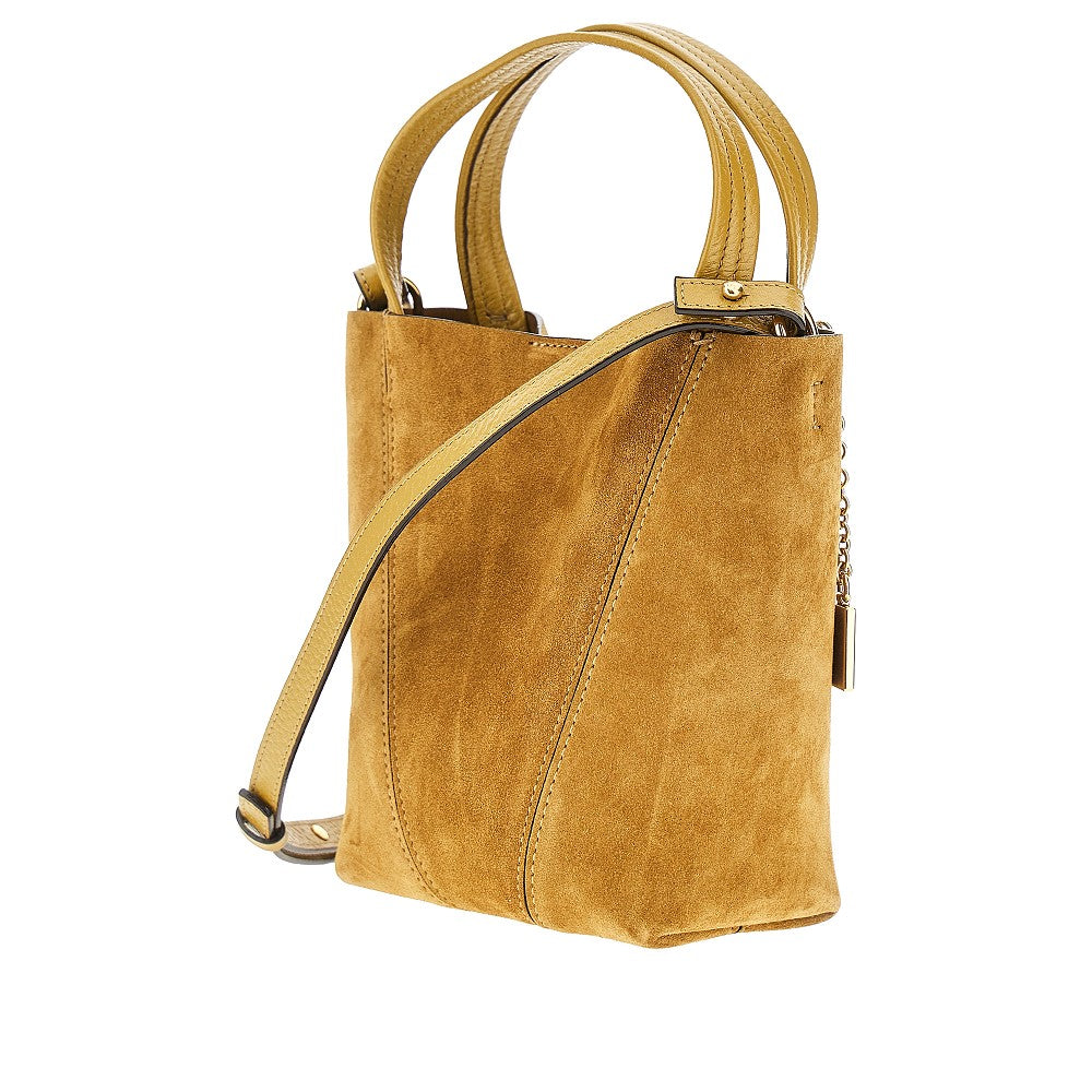 Suede leather small 'Chloé Spin' tote bag