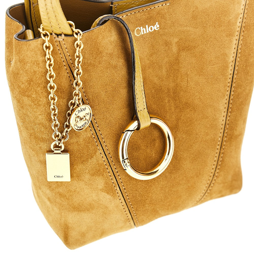 Suede leather small 'Chloé Spin' tote bag