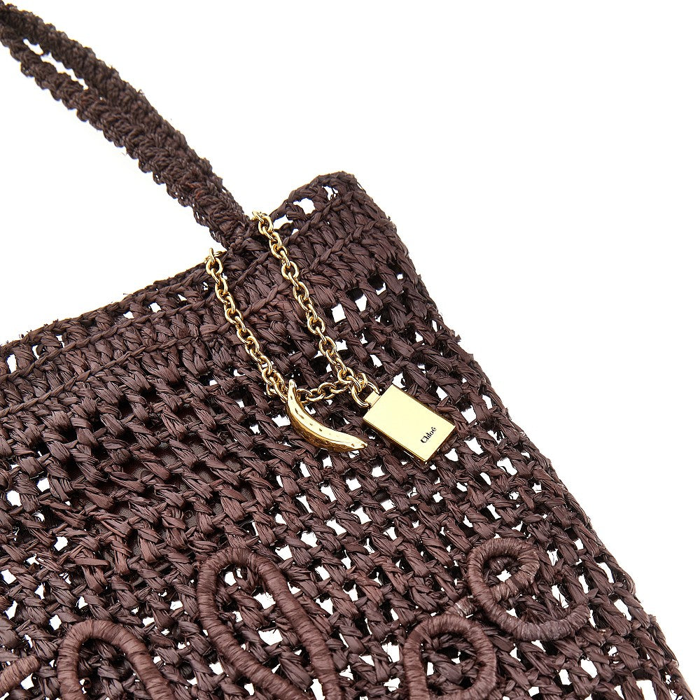 Rafia 'Summer Banana' small tote bag
