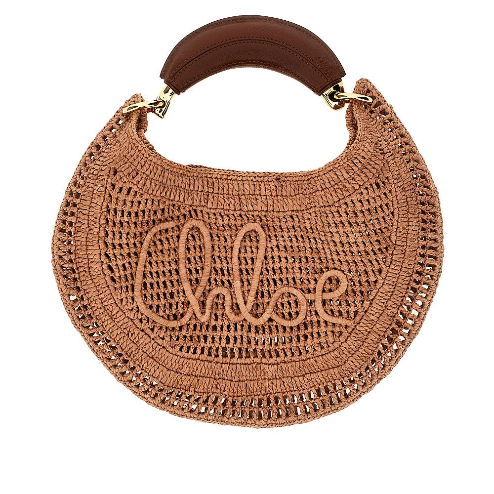 'Summer Banana' raffia hobo bag