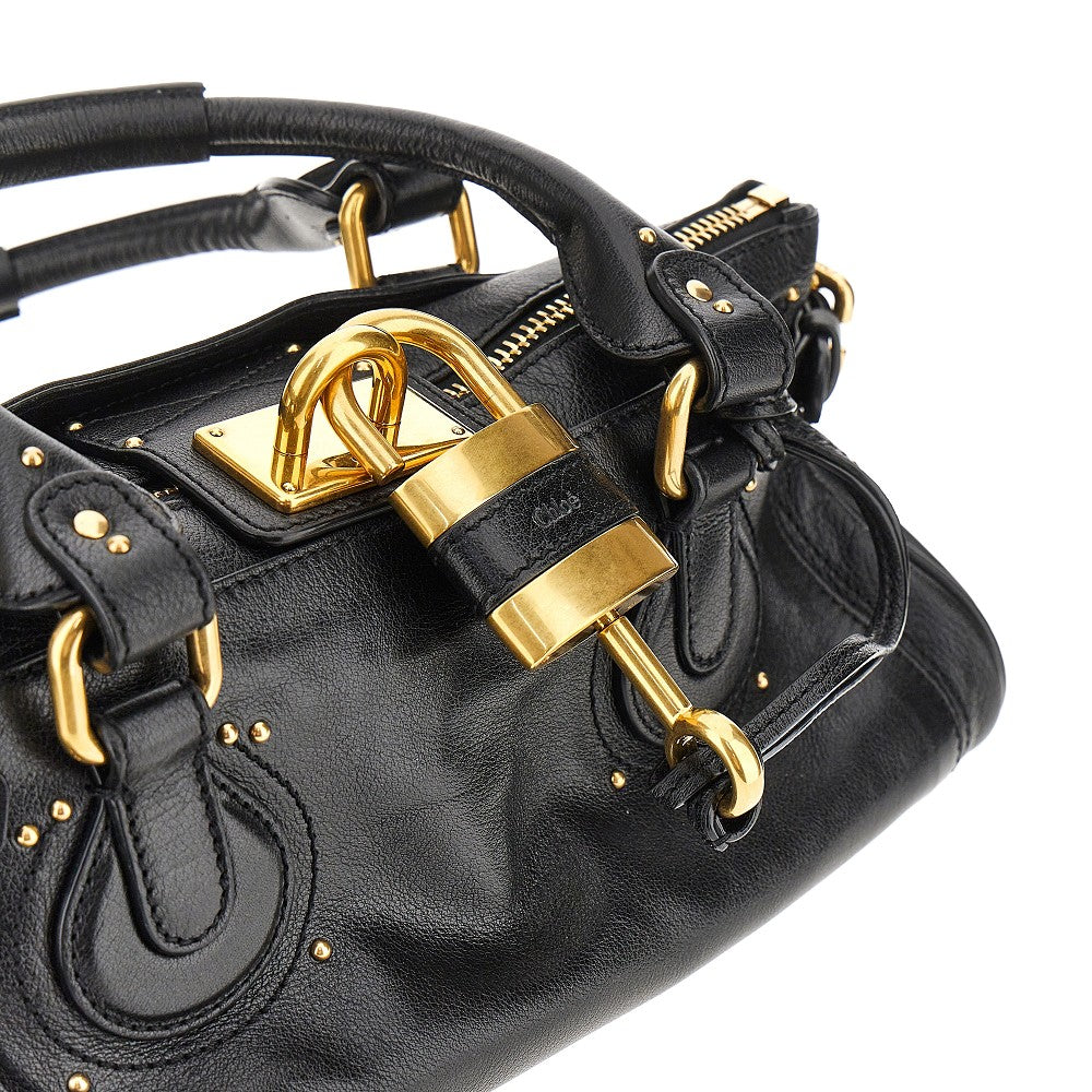 Borsa 'Paddington' in pelle granata