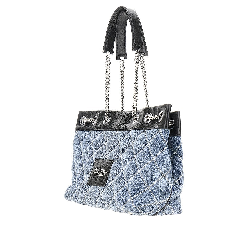 Medium 'The Quilted Denim Chain Sack Bag'