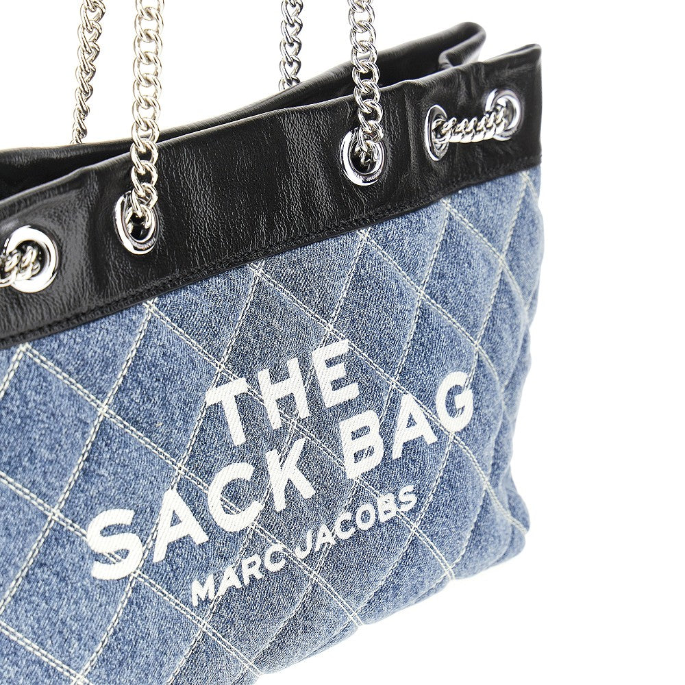 Medium 'The Quilted Denim Chain Sack Bag'