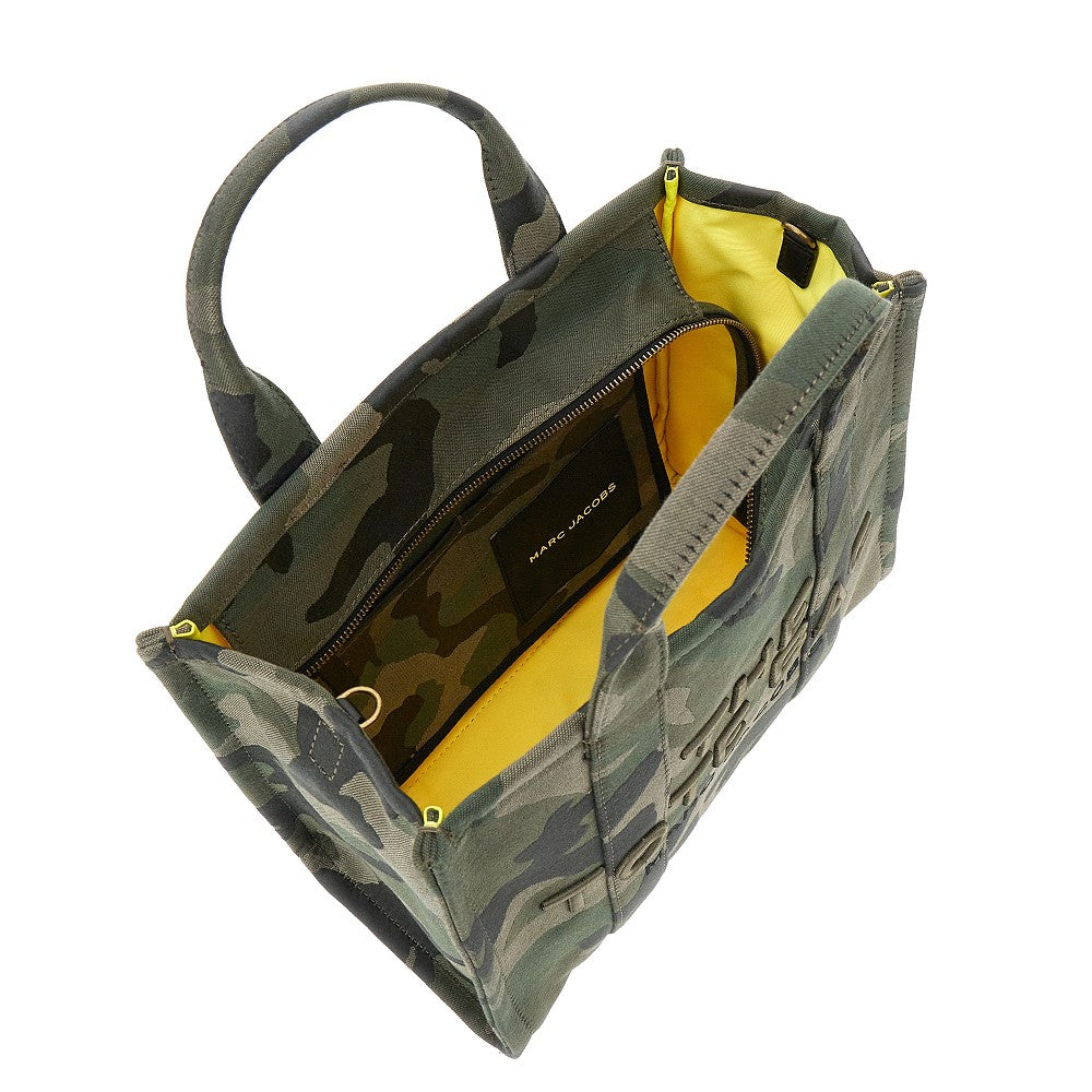 Tote bag media in tela jacquard camouflage