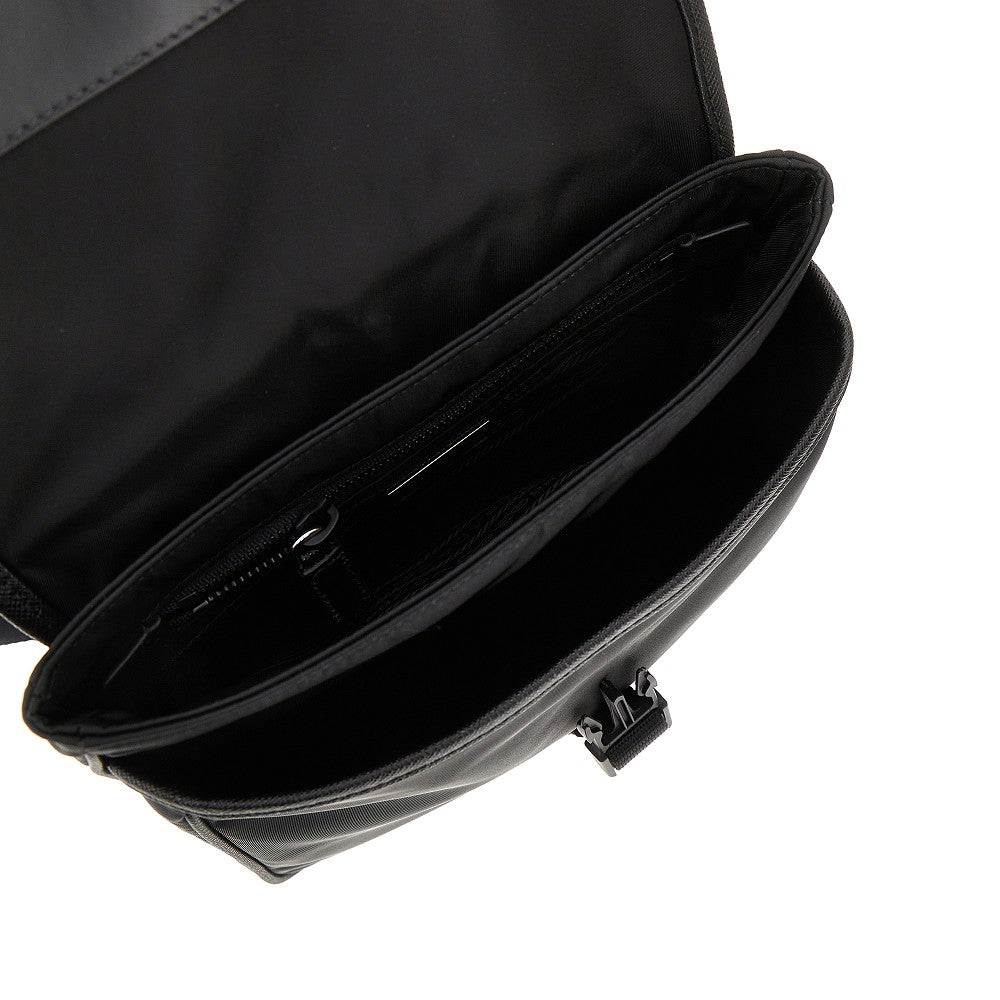 Saffiano leather and Re-Nylon shoulder bag