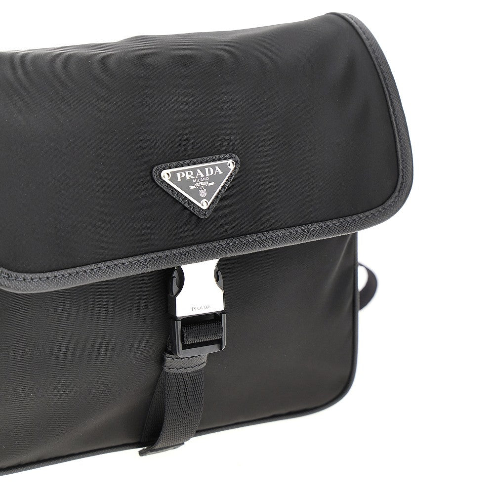 Saffiano leather and Re-Nylon shoulder bag