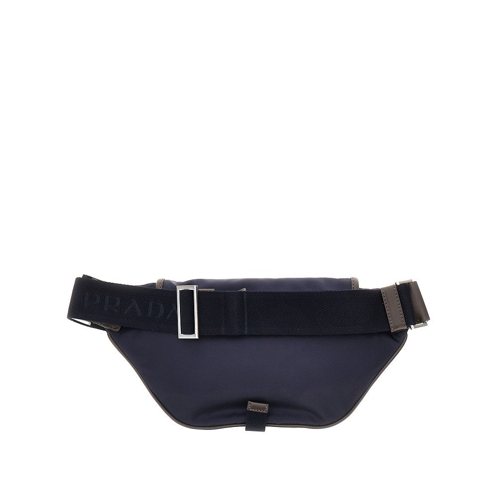 Re-Nylon and leather belt bag