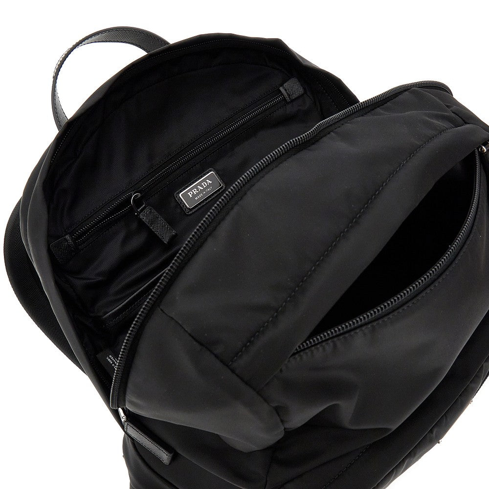 Zaino in Re-Nylon e pelle Saffiano