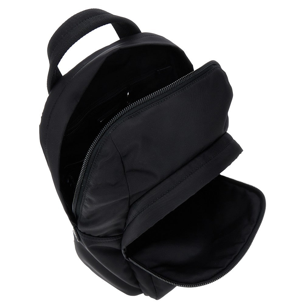 Re-Nylon and leather one-shoulder backpack