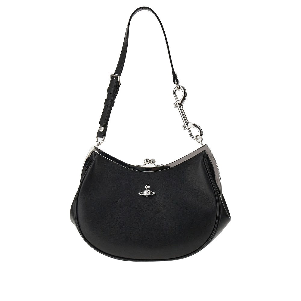 Leather Charm Frame Purse bag