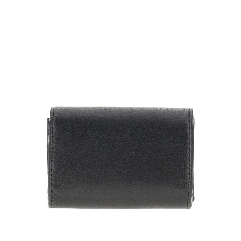 Mini portafoglio tri-fold in nappa