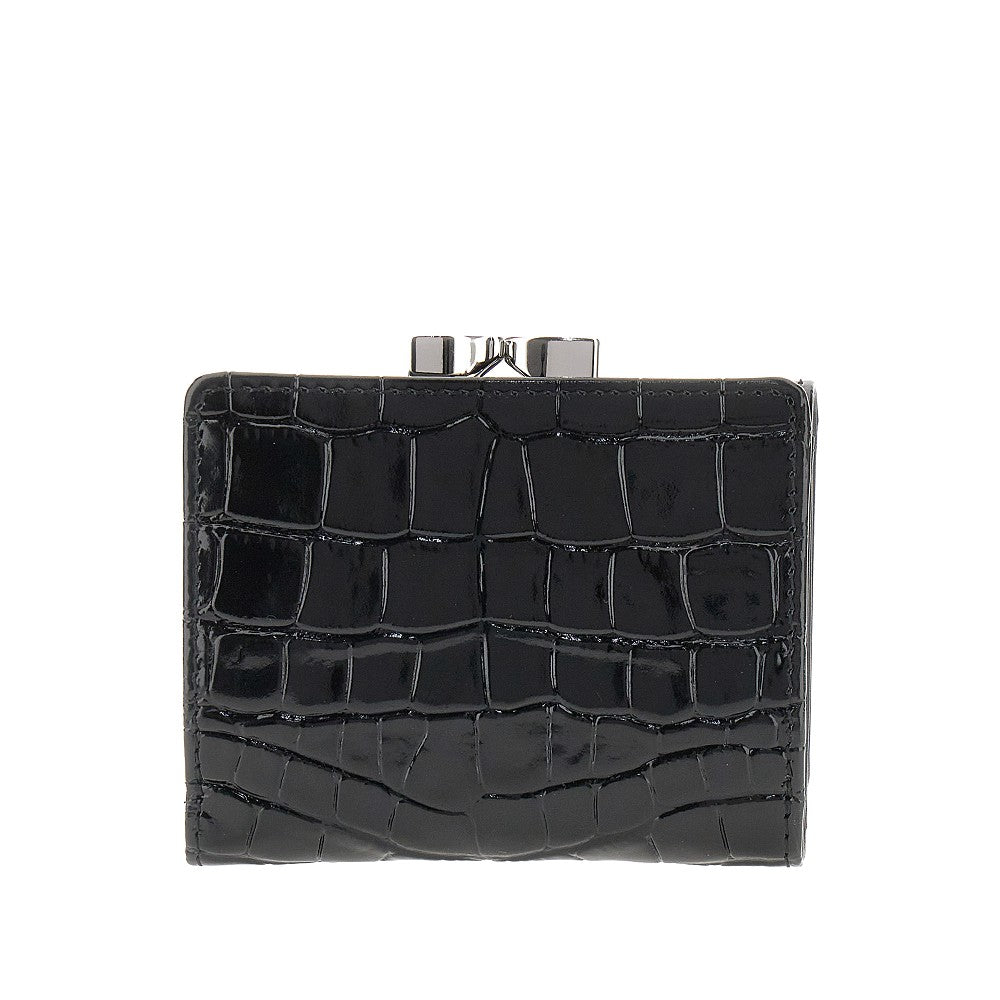 Croco-embossed leather small 'Frame' wallet