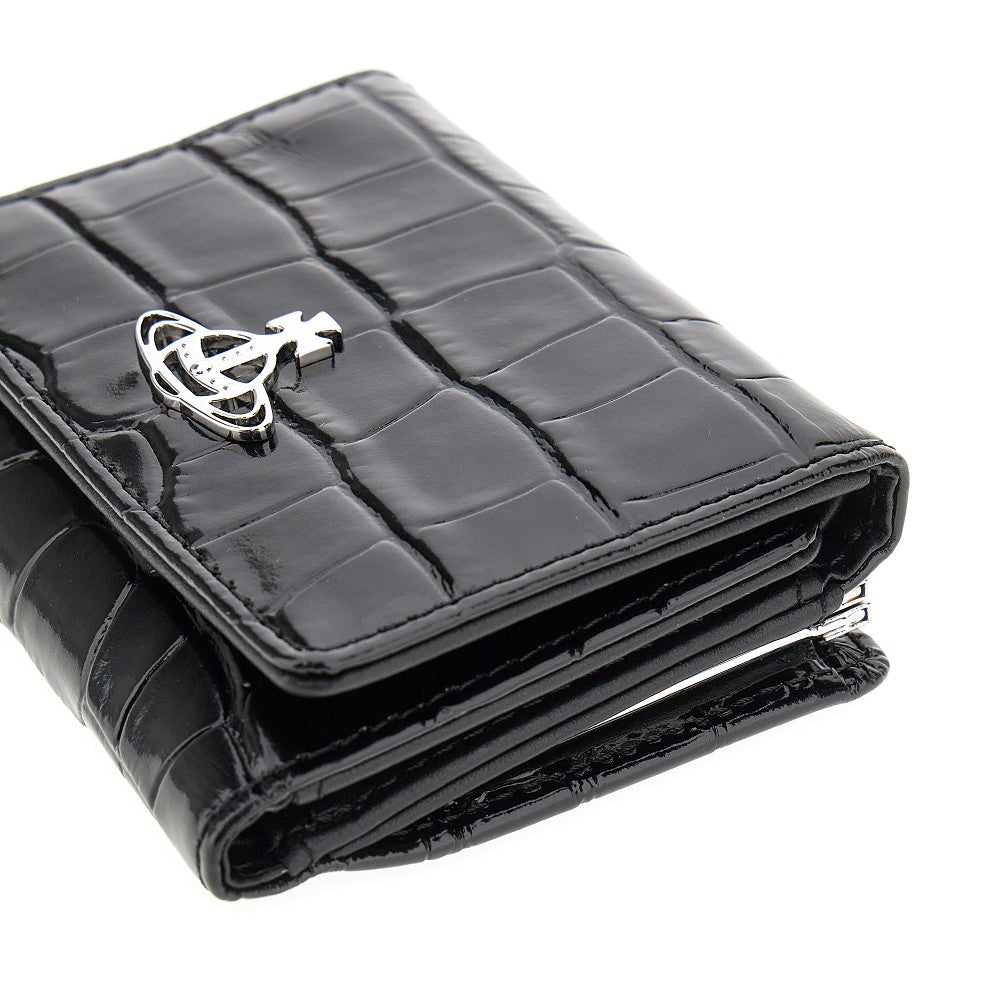Croco-embossed leather small 'Frame' wallet