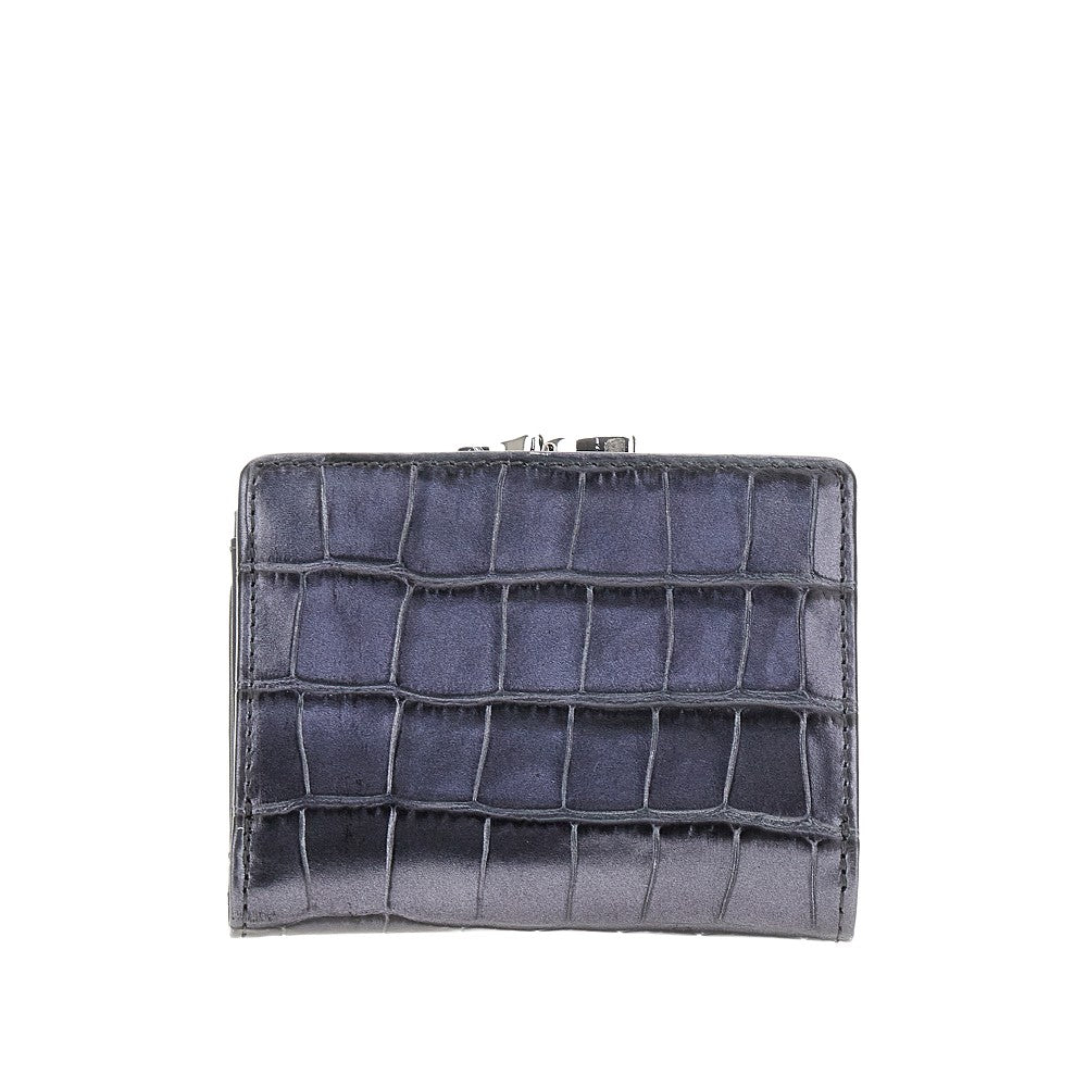 Croco-embossed leather small 'Frame' wallet