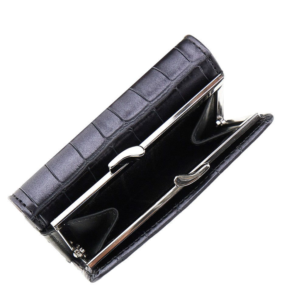 Croco-embossed leather small 'Frame' wallet