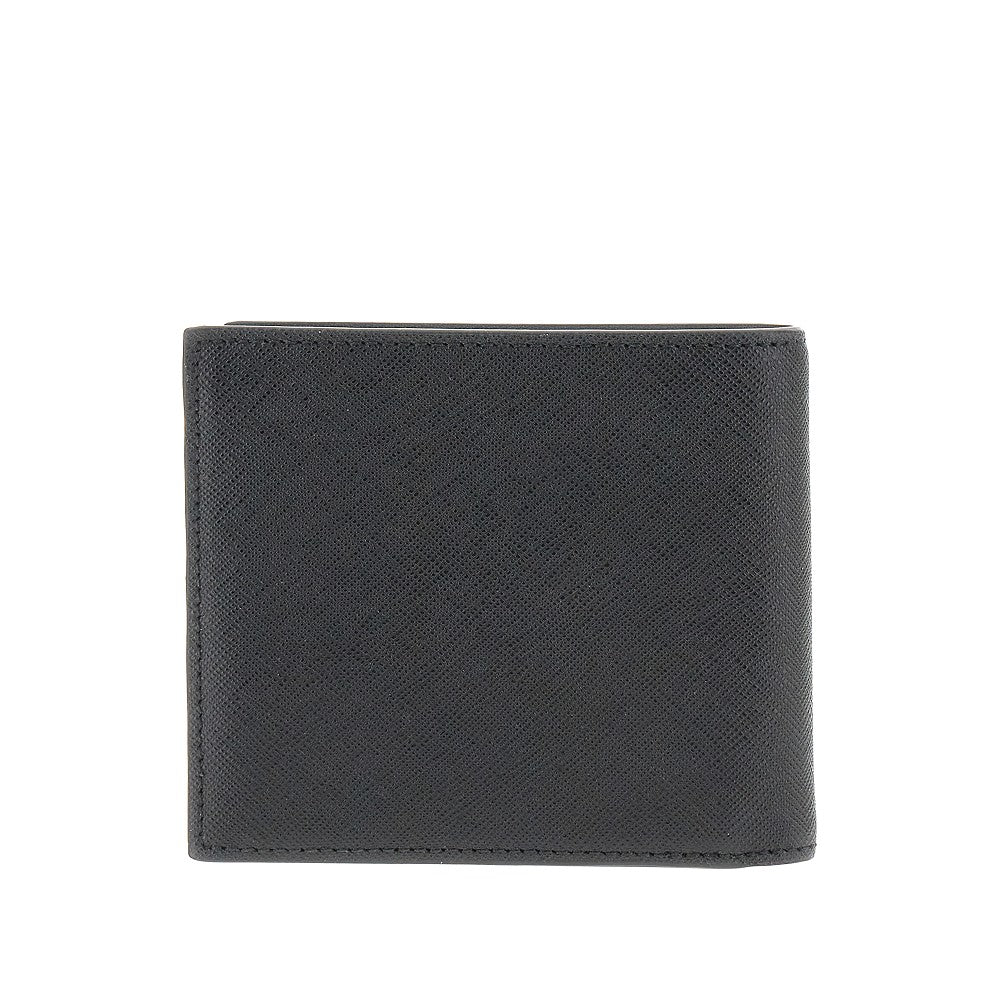 Portafoglio bi-fold in pelle Saffiano