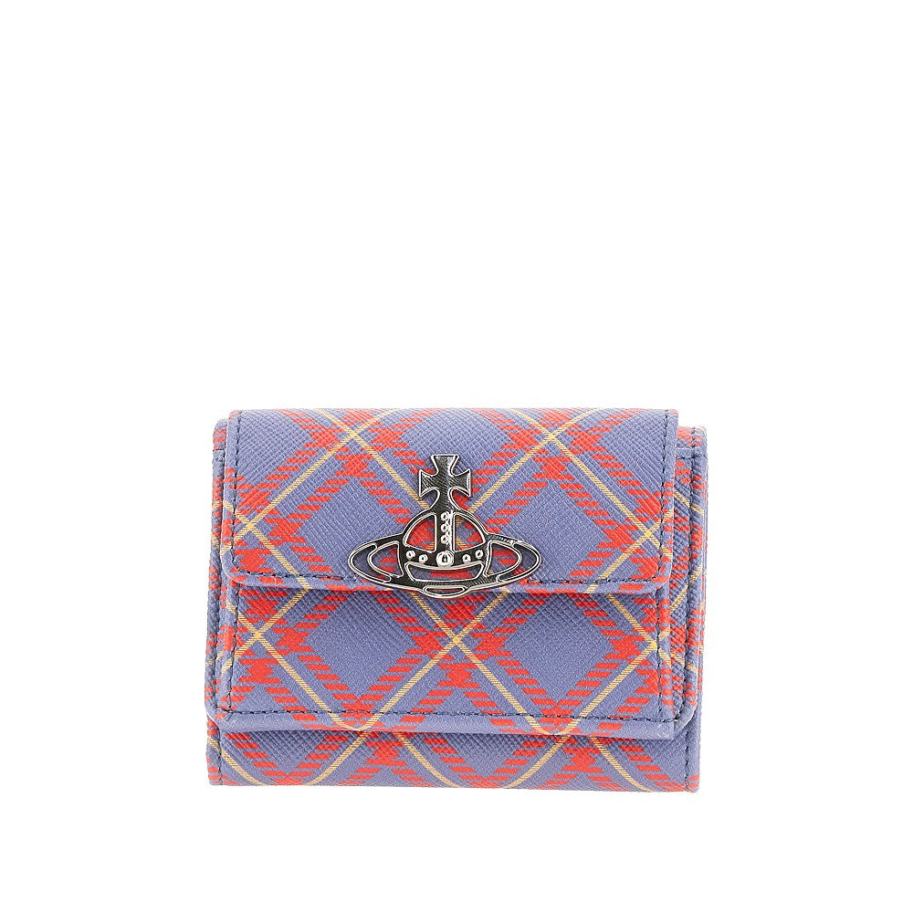 Tartan print small wallet