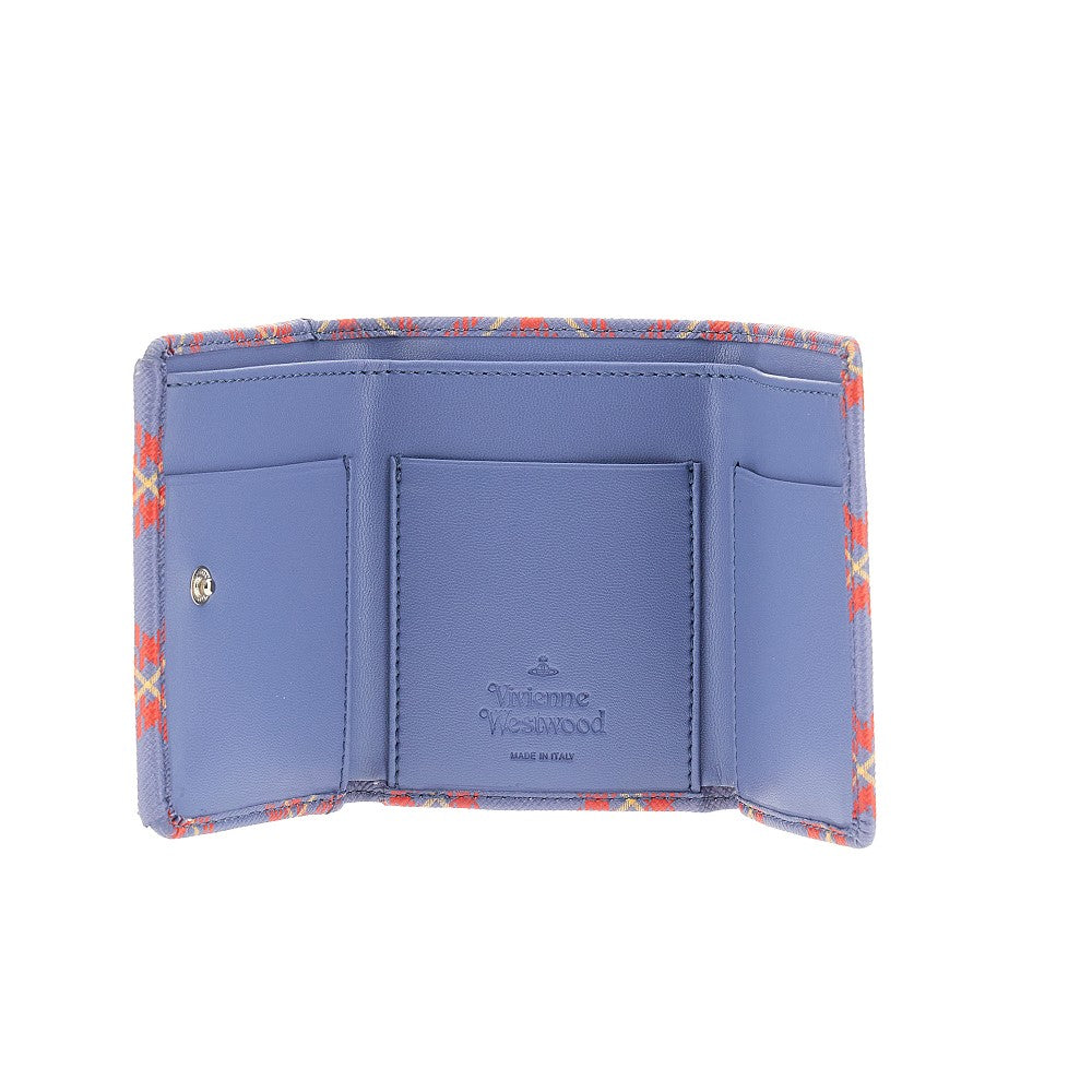 Tartan print small wallet