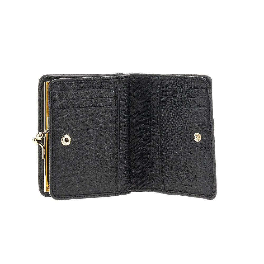 Orb logo faux leather wallet