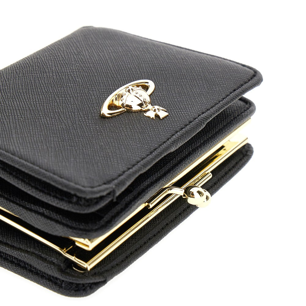 Orb logo faux leather wallet