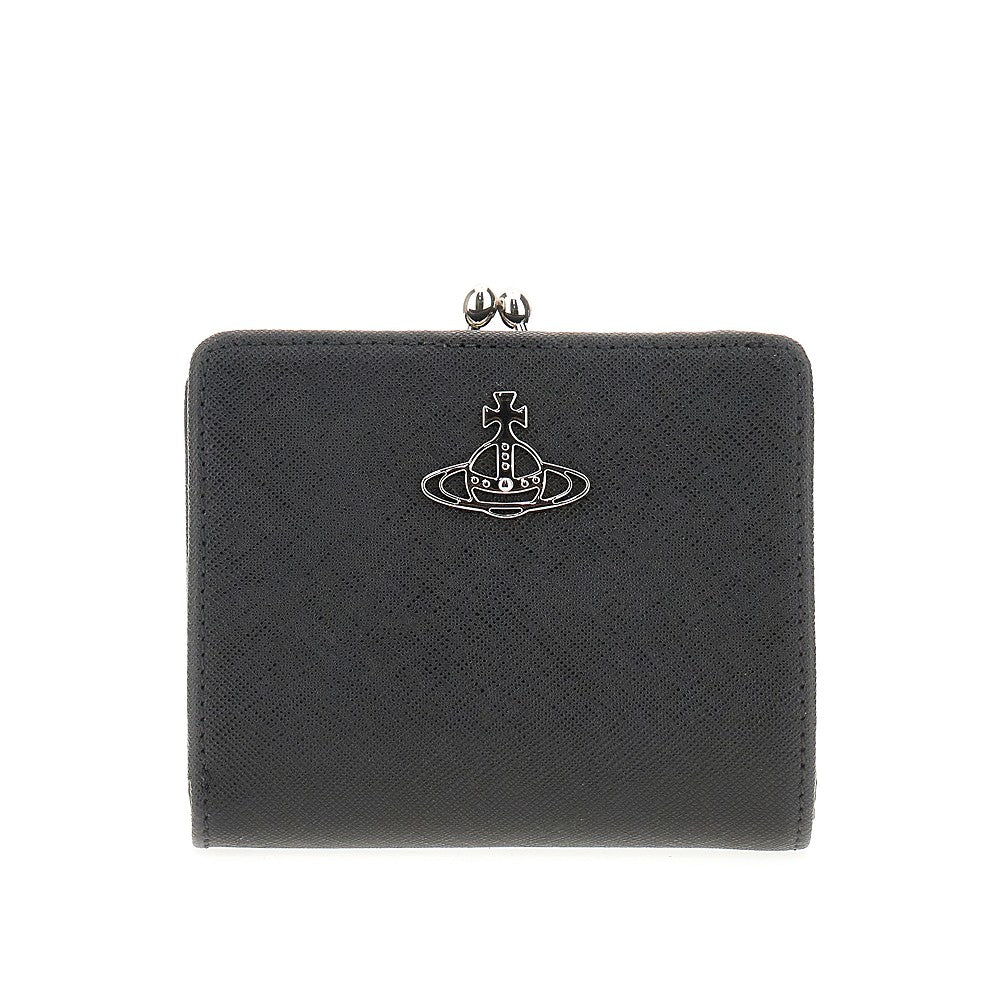Orb logo Saffiano leather wallet