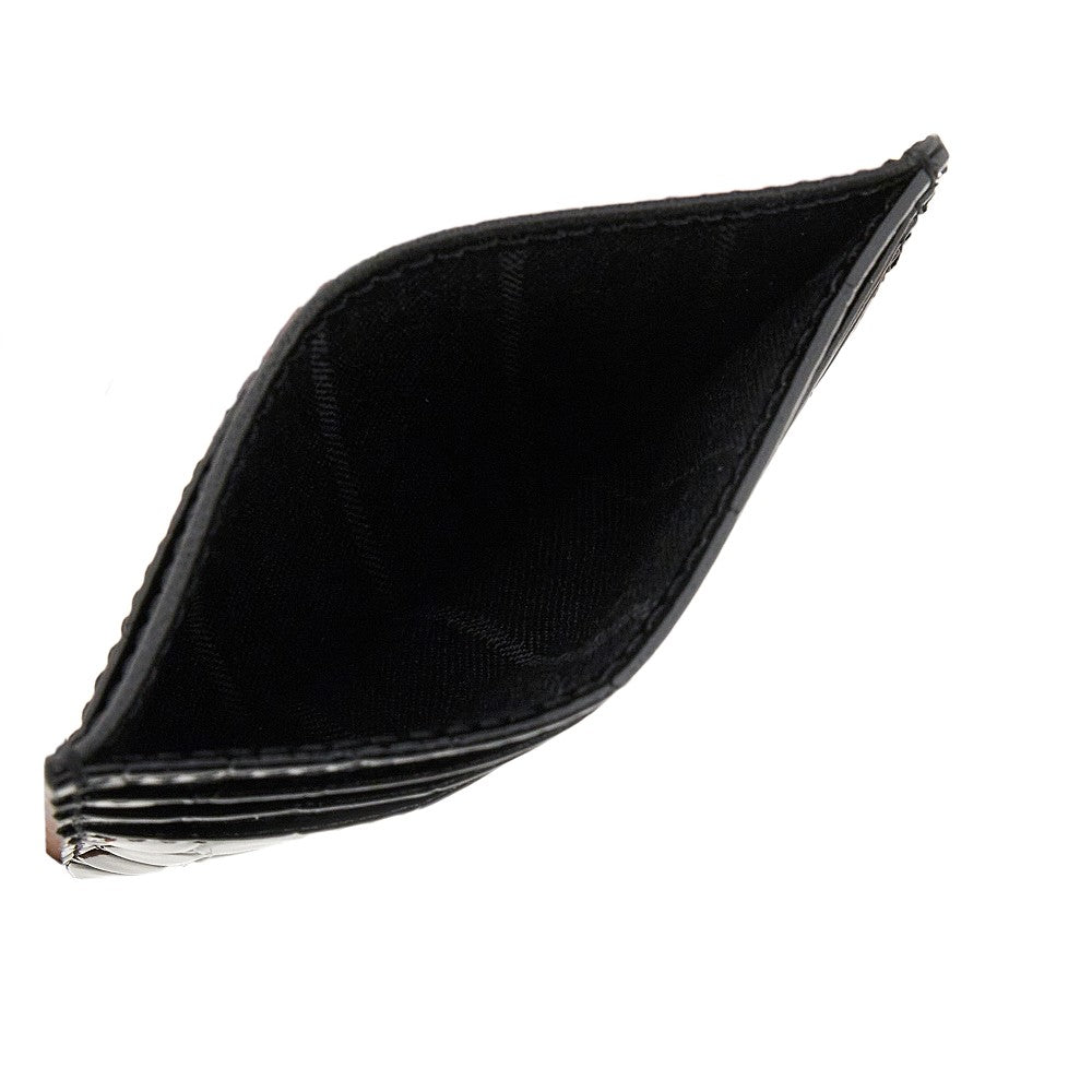 Croco-embossed leather cardholder