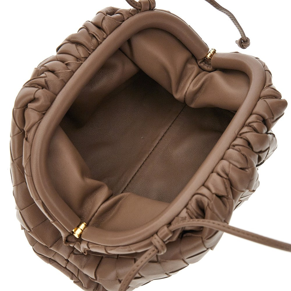 Clutch in nappa Intrecciato con tracolla